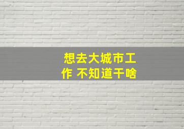 想去大城市工作 不知道干啥